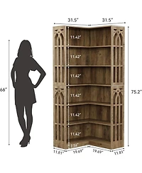 Tribesigns 6-tier Kitchen Pantry, 75.2" Tall Corner Shelf L-shaped Shelf, Large Corner Shelf Unit