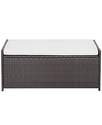 Sugift 34 Gallon Patio Storage Bench with Seat Cushion and Zippered Liner
