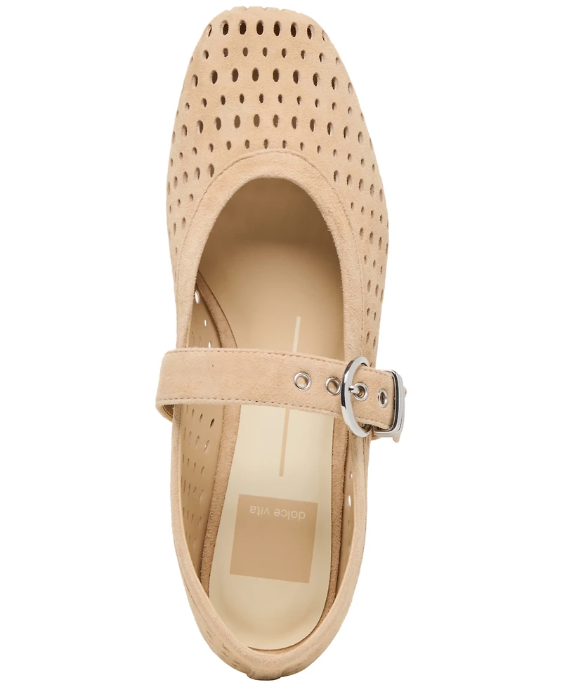 Dolce Vita Women's Mikel Perforated Buckle Mary Jane Flats