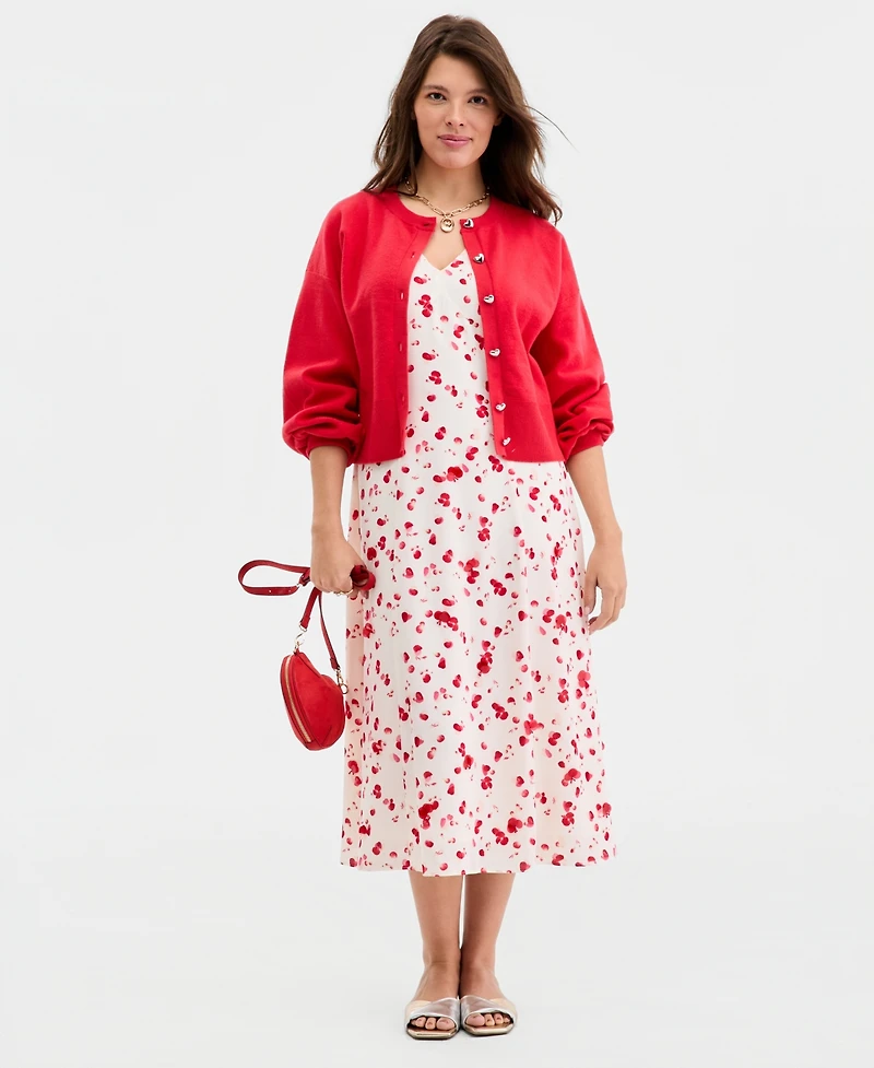 On 34th Women's Soft Petal Print Embellished Slip Dress, Macy's Exclusive