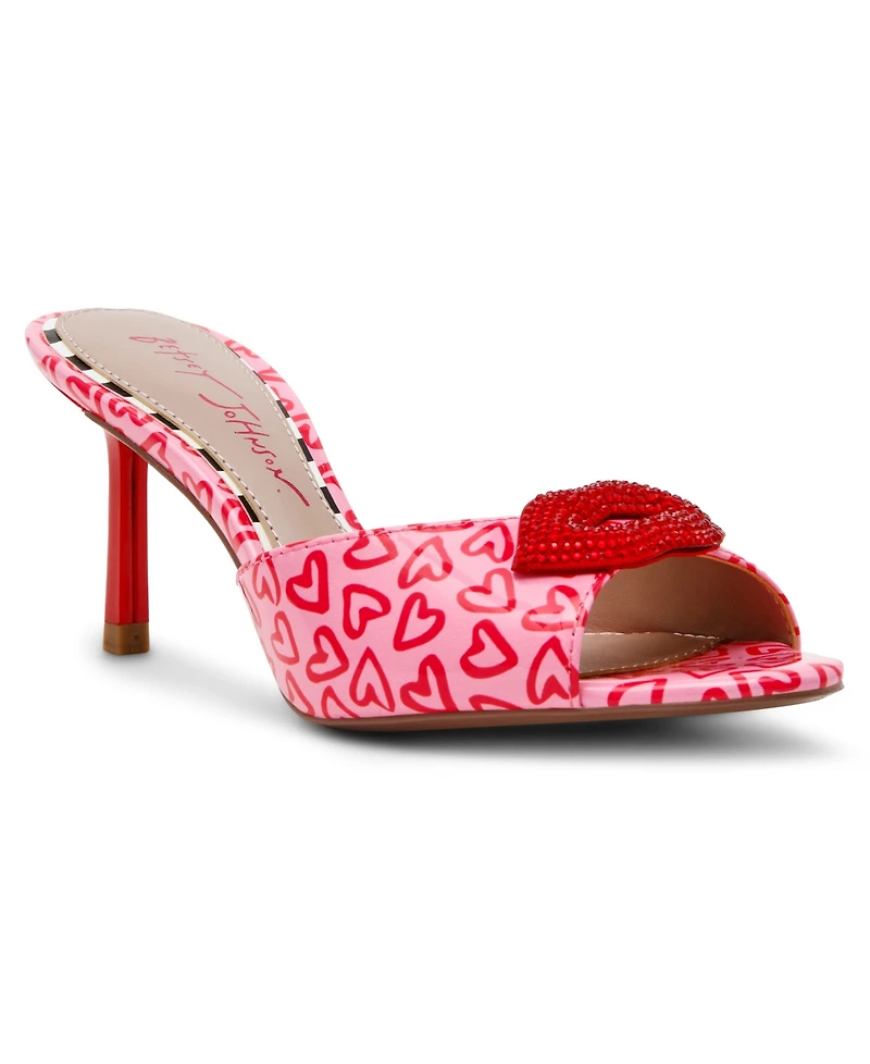 Betsey Johnson Women's Casidy Rhinestone Lips Mules