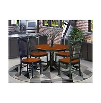 East West Furniture Dining Room Set Black and Cherry