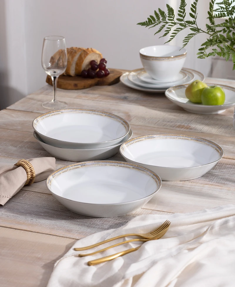 Noritake Raylan Coupe Dinner Bowls, Set of 4, Service For 4