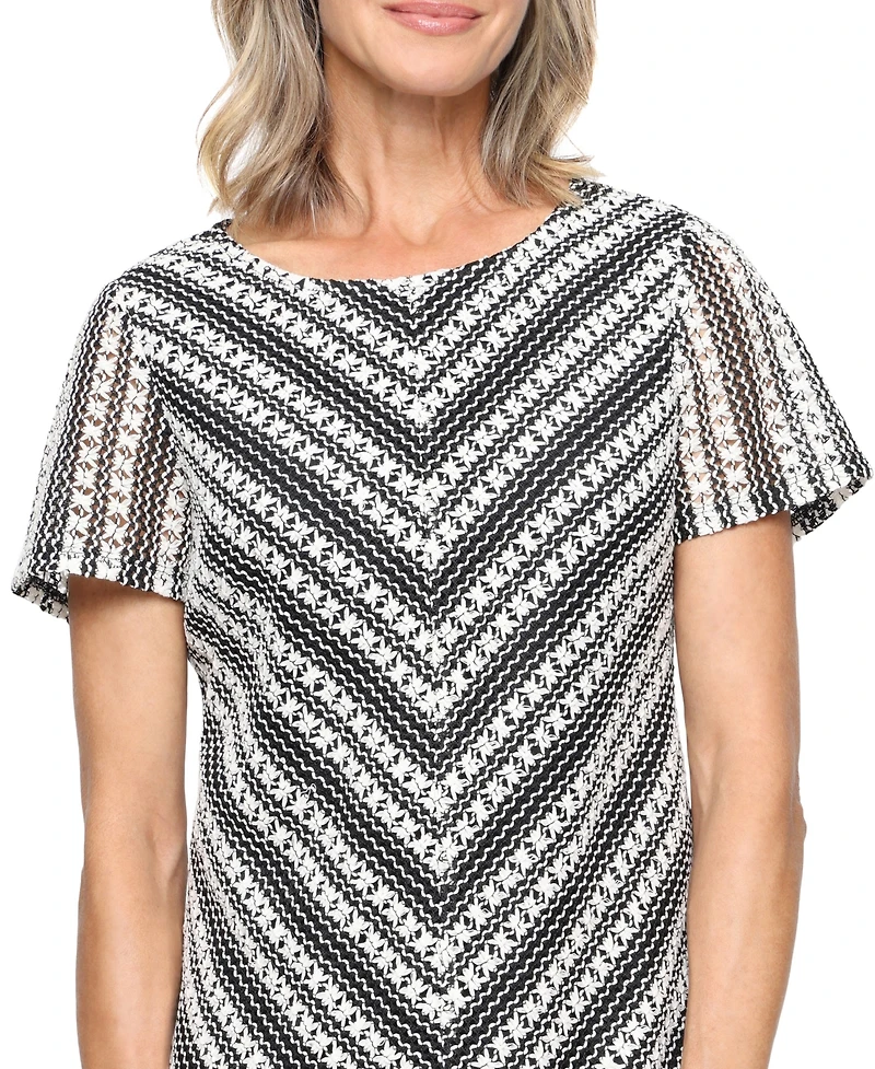 Sl Fashions Women's Crochet Lace Sheath Short Dress