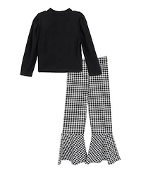 Rare Editions Girls 4T-6X Long-Sleeve Top, Handbag and Pants, 3-Piece Set