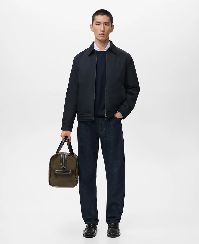 Mango Men's Cotton Quilted Jacket