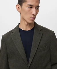 Mango Men's Slim Fit Microstructure Blazer