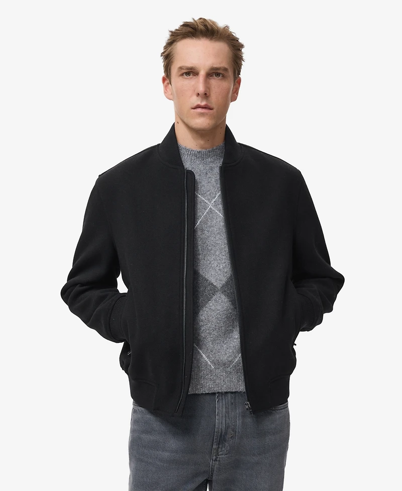Mango Men's Bomber Zip Jacket