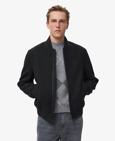 Mango Men's Bomber Zip Jacket