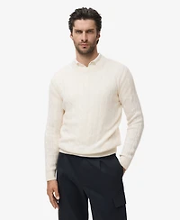 Mango Men's Wool Braided Sweater