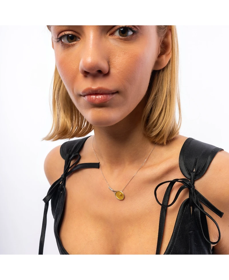 Spero London Sterling Tennis Racket Necklace