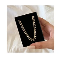 Spero London Rainbow Multiple Star Station Necklace Sterling Silver