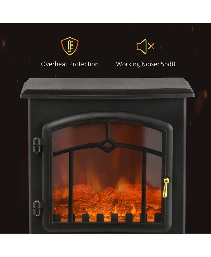 Homcom 22" Electric Fireplace Stove with 3-Sided Realistic Flame