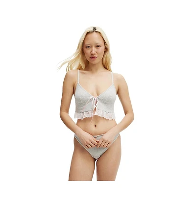 Cotton On Women's Sophie Pointelle Longline Bralette