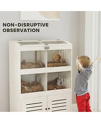 PawHut Large Hamster Cage for Multiple Small Pets with Storage Cabinet