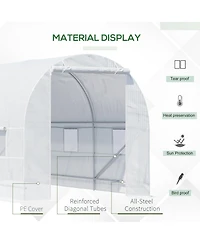 Outsunny Walk-in Tunnel house, Roll Up Door, 15' x 7' x 7',