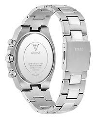 Guess Men's Silver-Tone Multi-Function Watch, 44mm