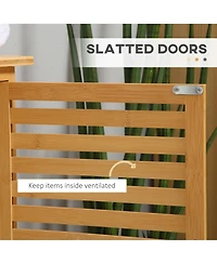 Kleankin Bamboo Under Sink Cabinet Bathroom Organizer