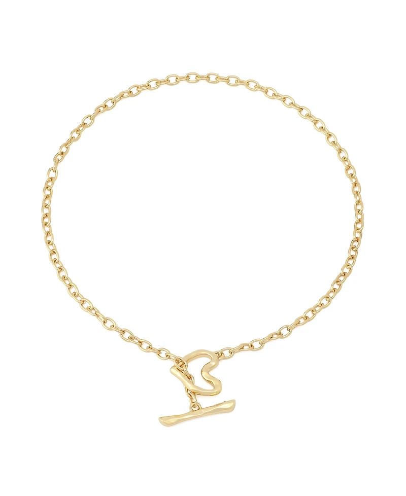 Robert Lee Morris Soho Gold Heart Pendant Toggle Necklace