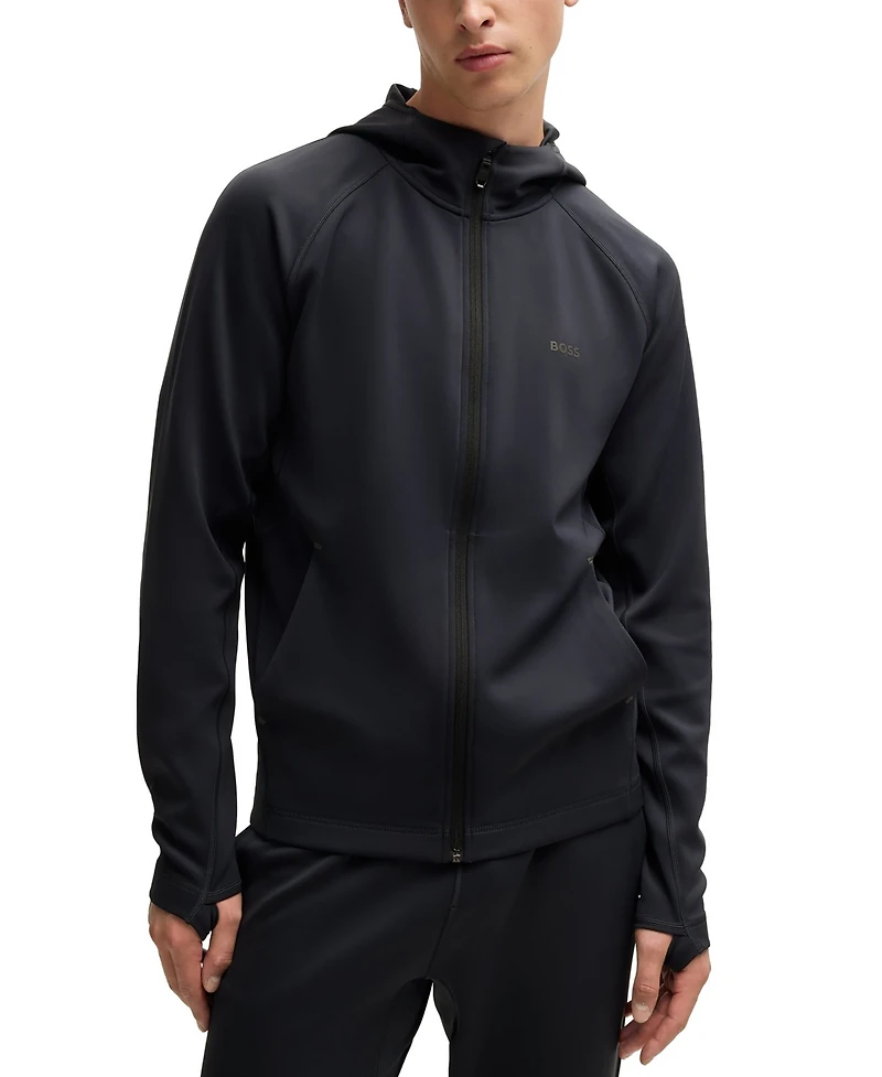 Boss by Hugo Men's Reflective Branding Zip-Up Hoodie