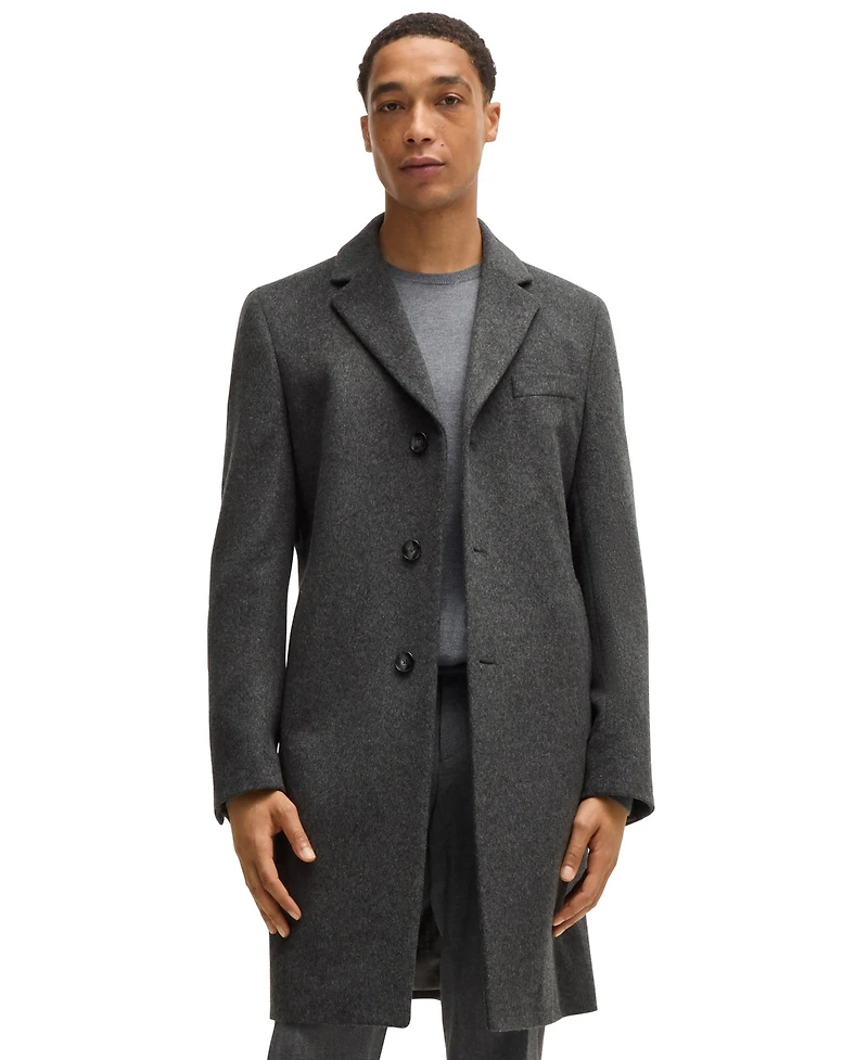 Boss by Hugo Men's Virgin Wool Cashmere Slim-Fit Coat