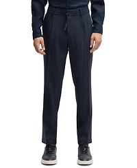 Boss by Hugo Men's Linen Blend Tapered-Fit Tailored Trousers