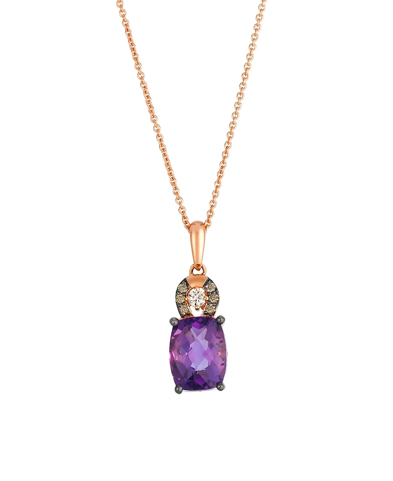 Le Vian Amethyst (1.90 ct. t.w.), Vanilla and Chocolate Diamond Pendant Necklace (0.12 ct. t.w.) in 14K Strawberry Gold