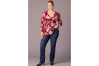 Kiyonna Women's Plus Abigail Long Sleeve Twist Top