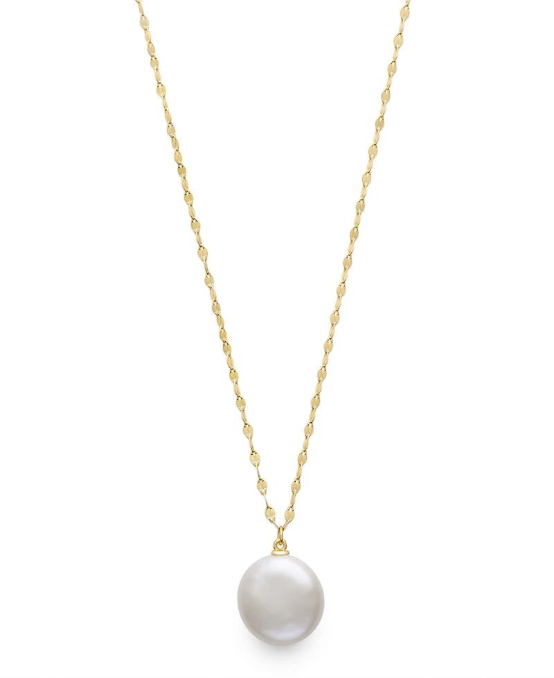 Belle de Mer Freshwater Pearl (12-13mm) in 14K Gold Over Silver Necklace