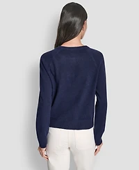 Dkny Jeans Petite Long-Sleeve Crewneck Cardigan