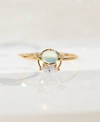 Girls Crew Crystal Star Wars Grogu Gold Plated Adjustable Rings