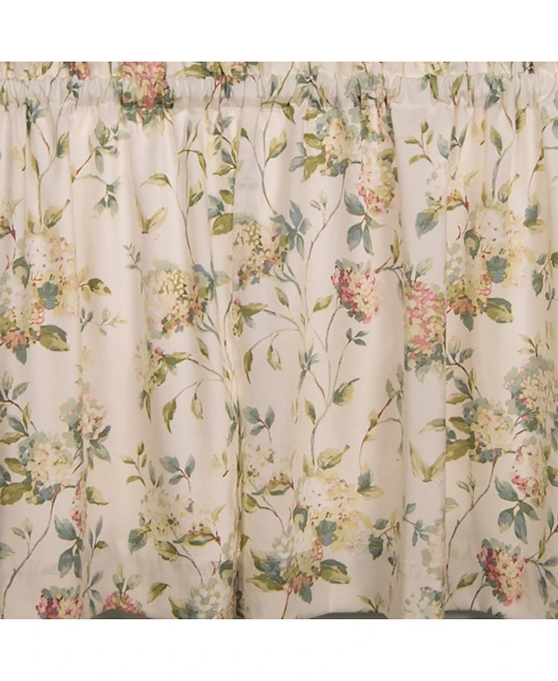 Ellis Curtain Abigail Design Printed Room Darkening Window Rod Pocket Pair Set With 2 Tiers - 2-Piece - 56x36", Multi