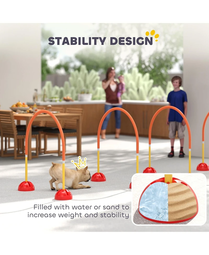 PawHut 4 Piece Dog Agility Equipment w/ 4 Adjustable Width Doors, Carry Bag