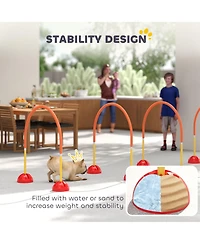 PawHut 4 Piece Dog Agility Equipment w/ 4 Adjustable Width Doors, Carry Bag