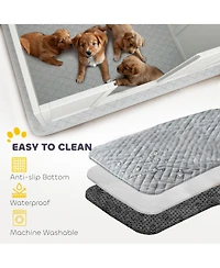 PawHut Whelping Box for Dogs with Waterproof Whelping Pad, Double Room
