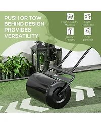 Outsunny Push/Tow Lawn Roller, Yard Roller for Flattening Sod,