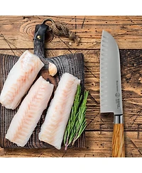 Messermeister Oliva Elite Kullenschliff Santoku Knife / 7"