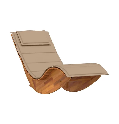 VidaXL Rocking Sun Lounger with Cushion Solid Wood Acacia