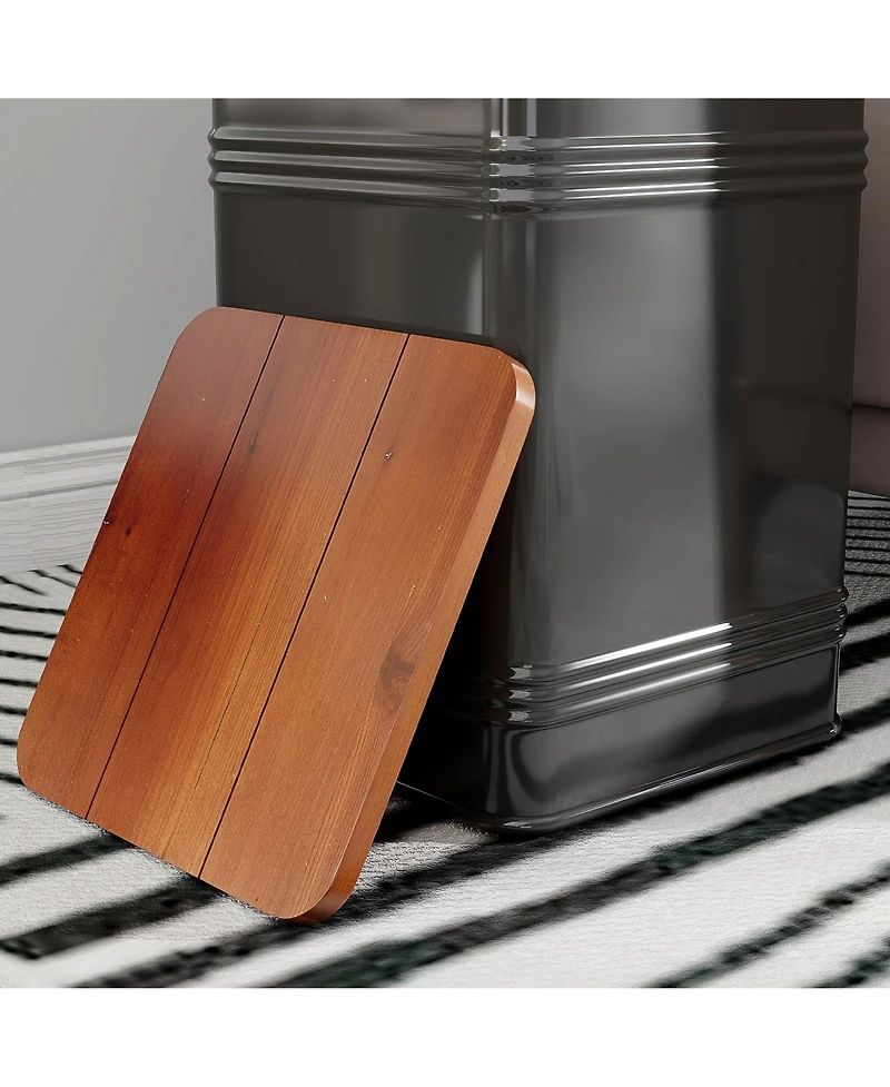 Homcom Ottoman with Storage Set of 2, Ottoman Stool with Metal Frame,