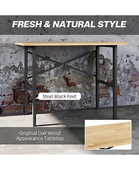 Homcom 46"L x 28"W Garage Table with X Bar Support and Tabletop Natural/Black