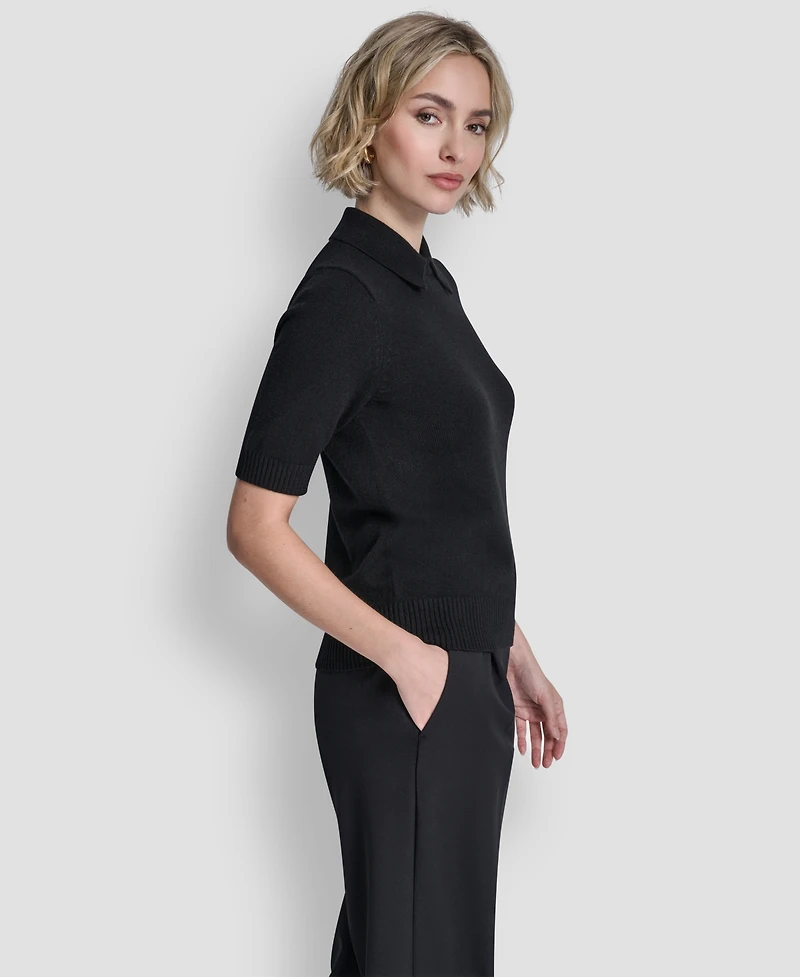 Dkny Women's Short-Sleeve Collared Sweater