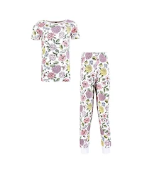 Hudson Baby Infant Girls Cotton Pajama Set, Vintage Blossom, 6 Years