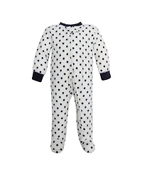 Hudson Baby Girls Fleece Sleep and Play, Burgundy Floral, 0-3 Months