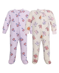 Hudson Baby Girls Fleece Sleep and Play Bird, 0-3 Months