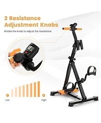 Sugift Adjustable Lcd Pedal Exercise Bike with Massage-Yellow