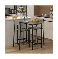 Slickblue Counter Height Bar Table – 1 Pc, Wood & Metal, Footrest, Rectangular Dining