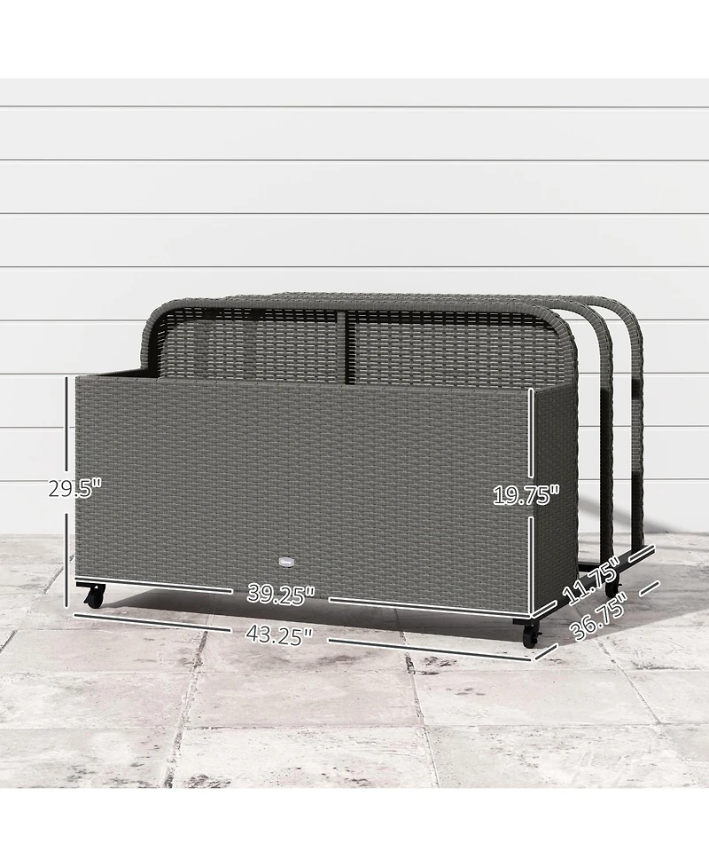 Outsunny Wicker Pool Float Storage Organizer, Pool Float Holder, Mixed