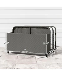 Outsunny Wicker Pool Float Storage Organizer, Pool Float Holder, Mixed