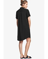 ellos Women's Button Front Linen Shirtdress