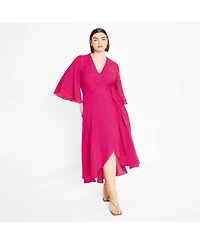 City Chic Women's Plus Kira Ruffle Wrap Maxi Dress